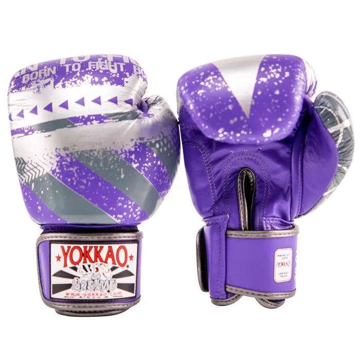 HUSTLE VIOLET/SILVER MUAY THAI GLOVES