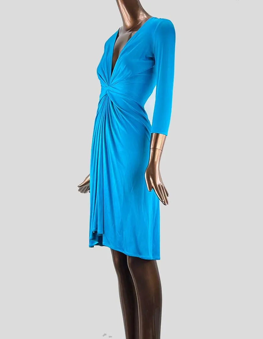 ISSA Knee Length Blue Silk Dress w/ Tags - 4 US