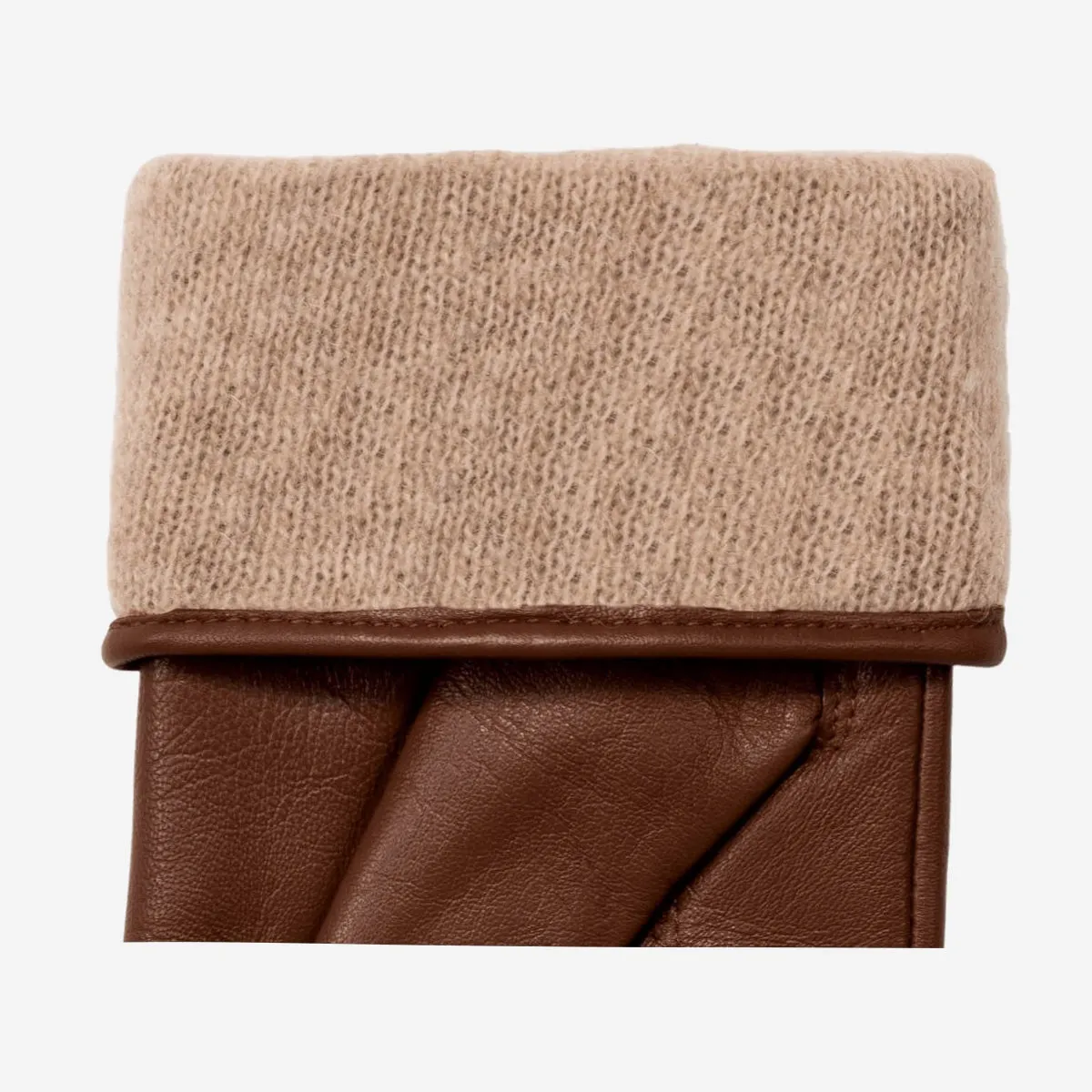 Ivy (cognac) - sheepskin leather gloves with wool/cashmere lining & touchscreen feature