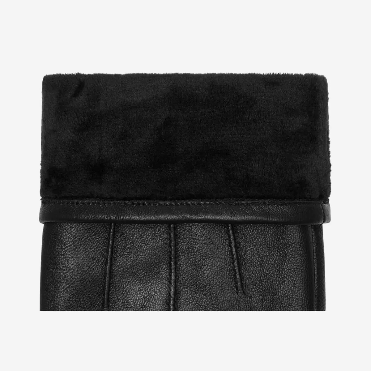 Jake (black) - sheepskin gloves with warm fleece lining & touchscreen feature