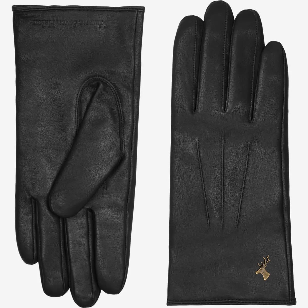 James (black) - classic sheepskin leather gloves with luxurious cashmere lining & touchscreen feature