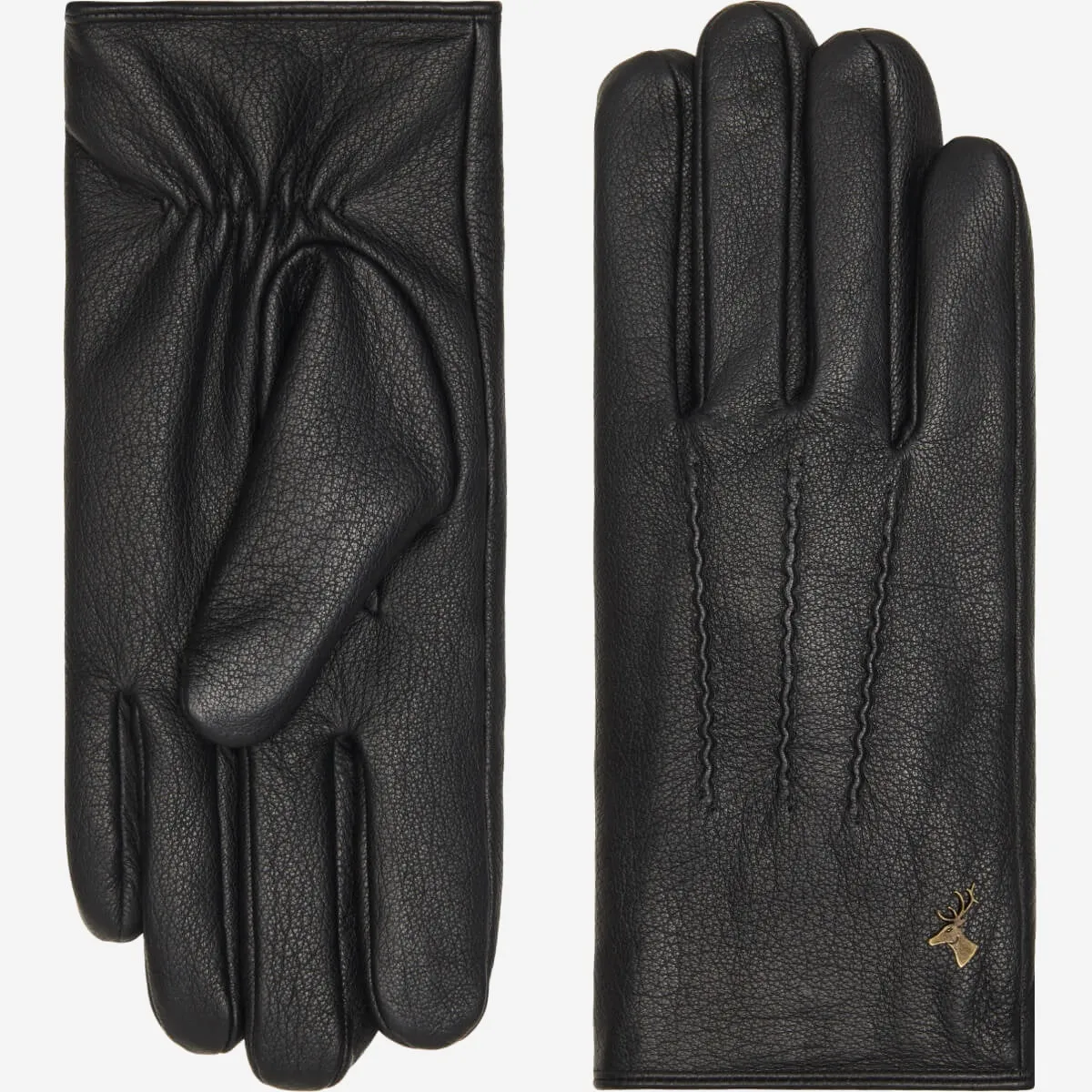 Jaxon (black) - goatskin leather gloves with luxurious faux fur lining & touchscreen feature