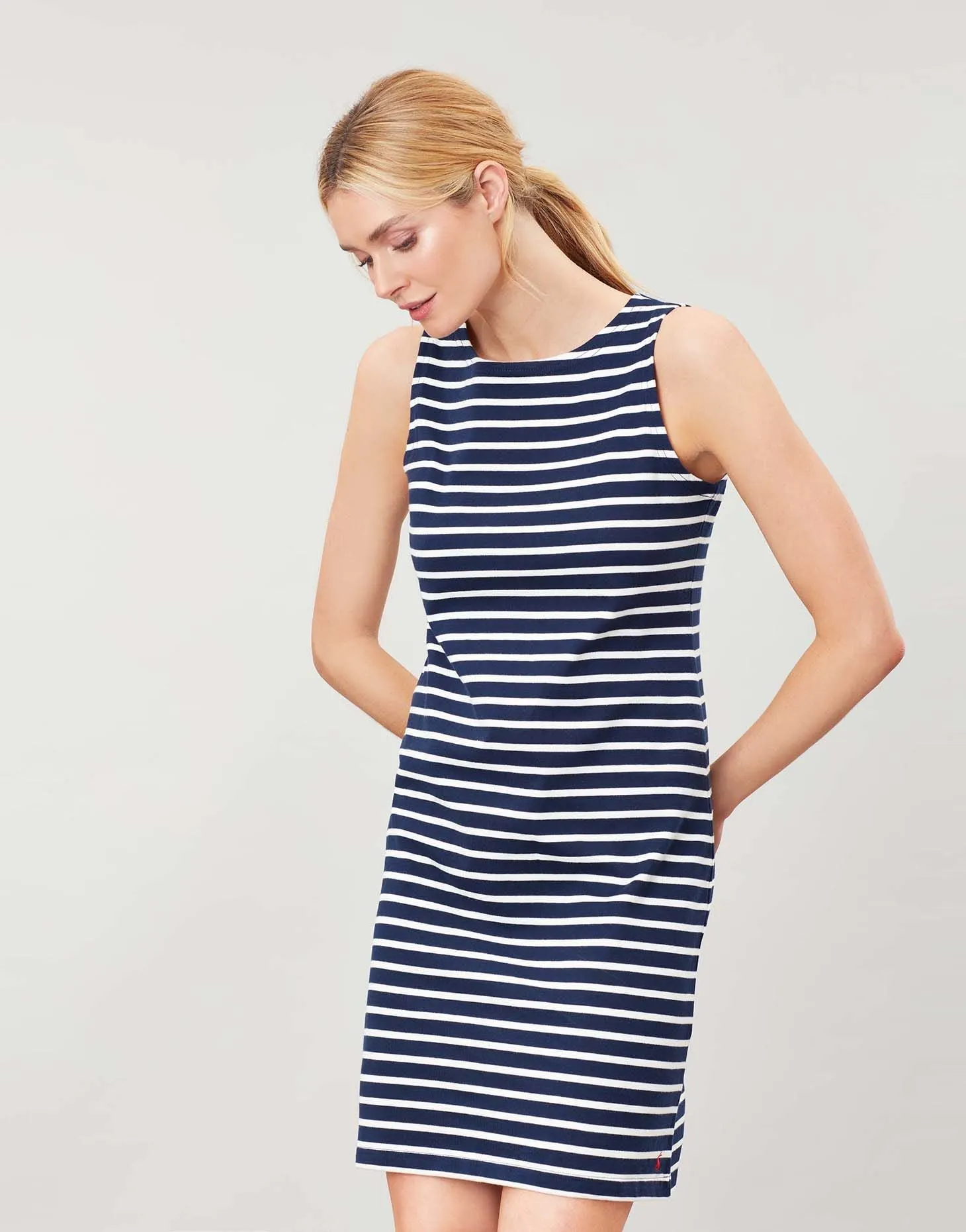 Joules Sleeveless Stripe Knee Lenght Dress