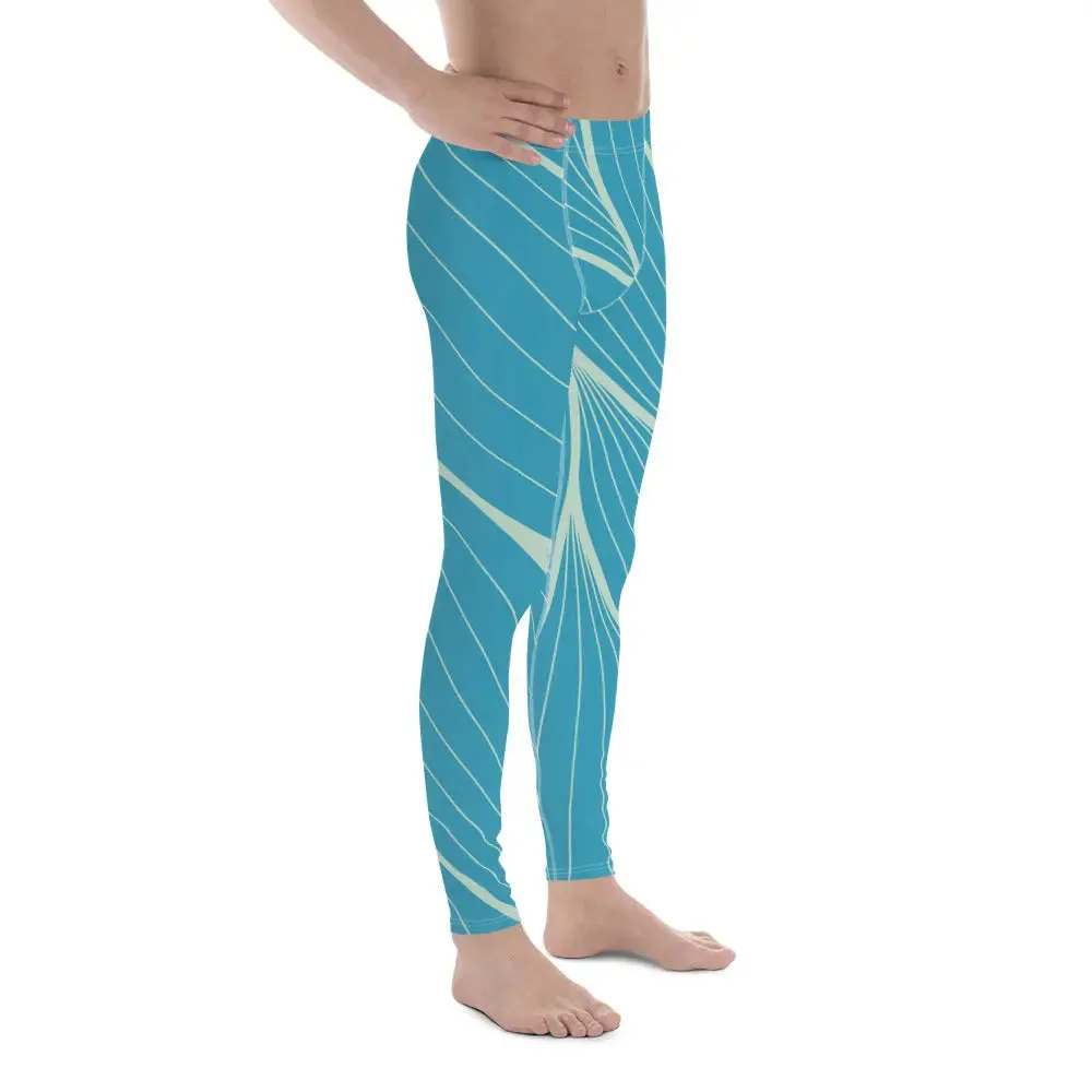 Men's Blue Abstract Leggings