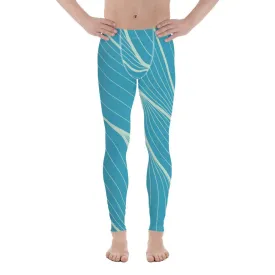 Men's Blue Abstract Leggings