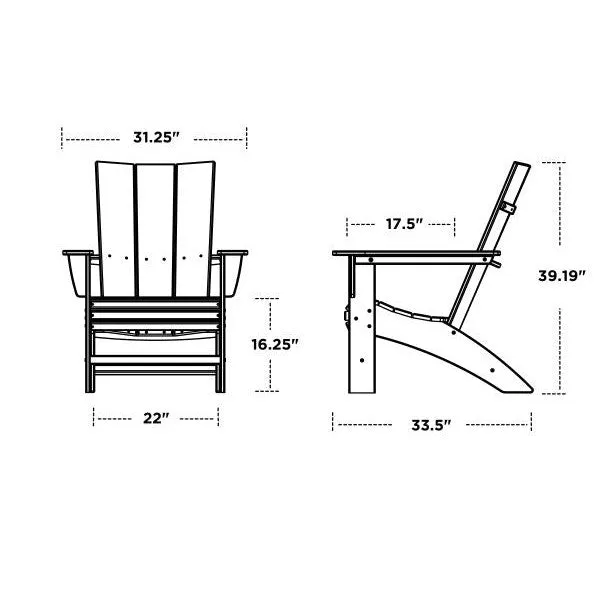 Polywood Modern Curveback Adirondack Chair