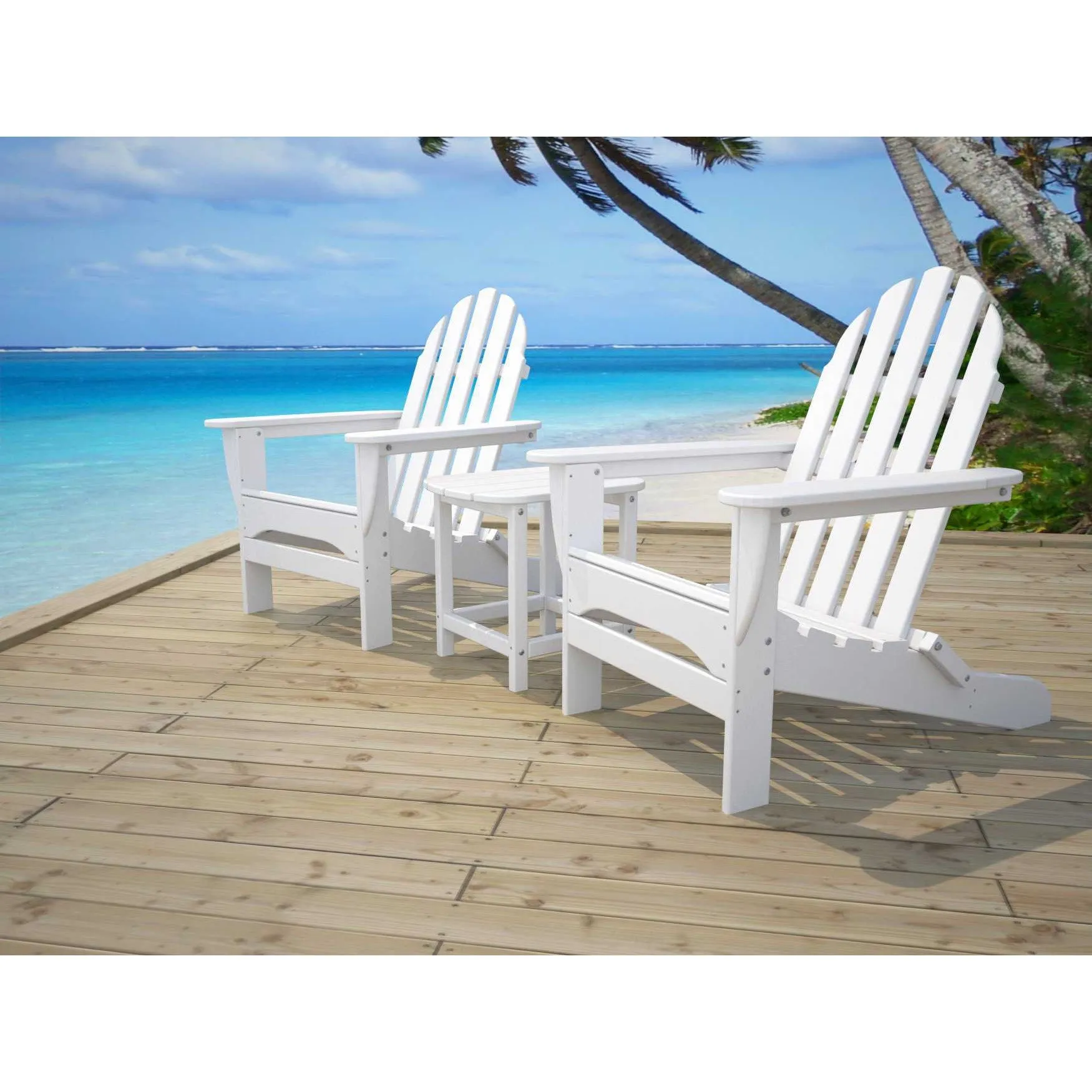 POLYWOOD Nautical Curveback Adirondack Chair