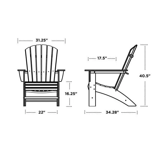 POLYWOOD Nautical Curveback Adirondack Chair