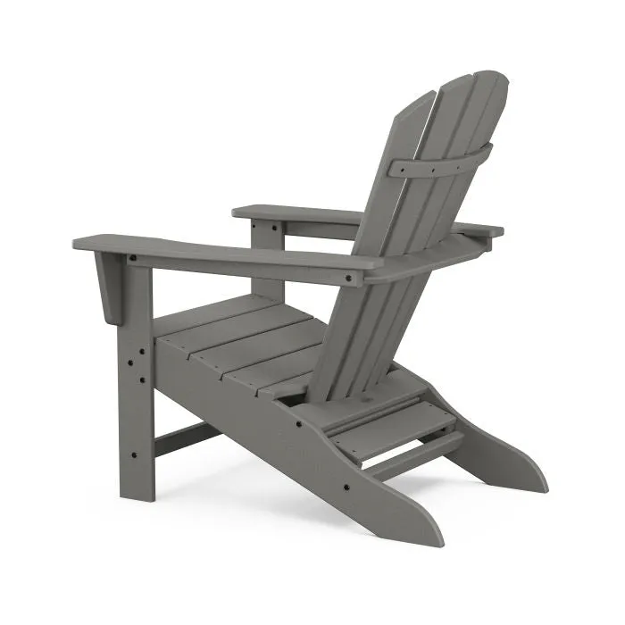 Polywood Outdoor Palm Coast Adirondack Chair With Hideaway Ottoman