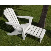 Polywood Outdoor Palm Coast Adirondack Chair With Hideaway Ottoman