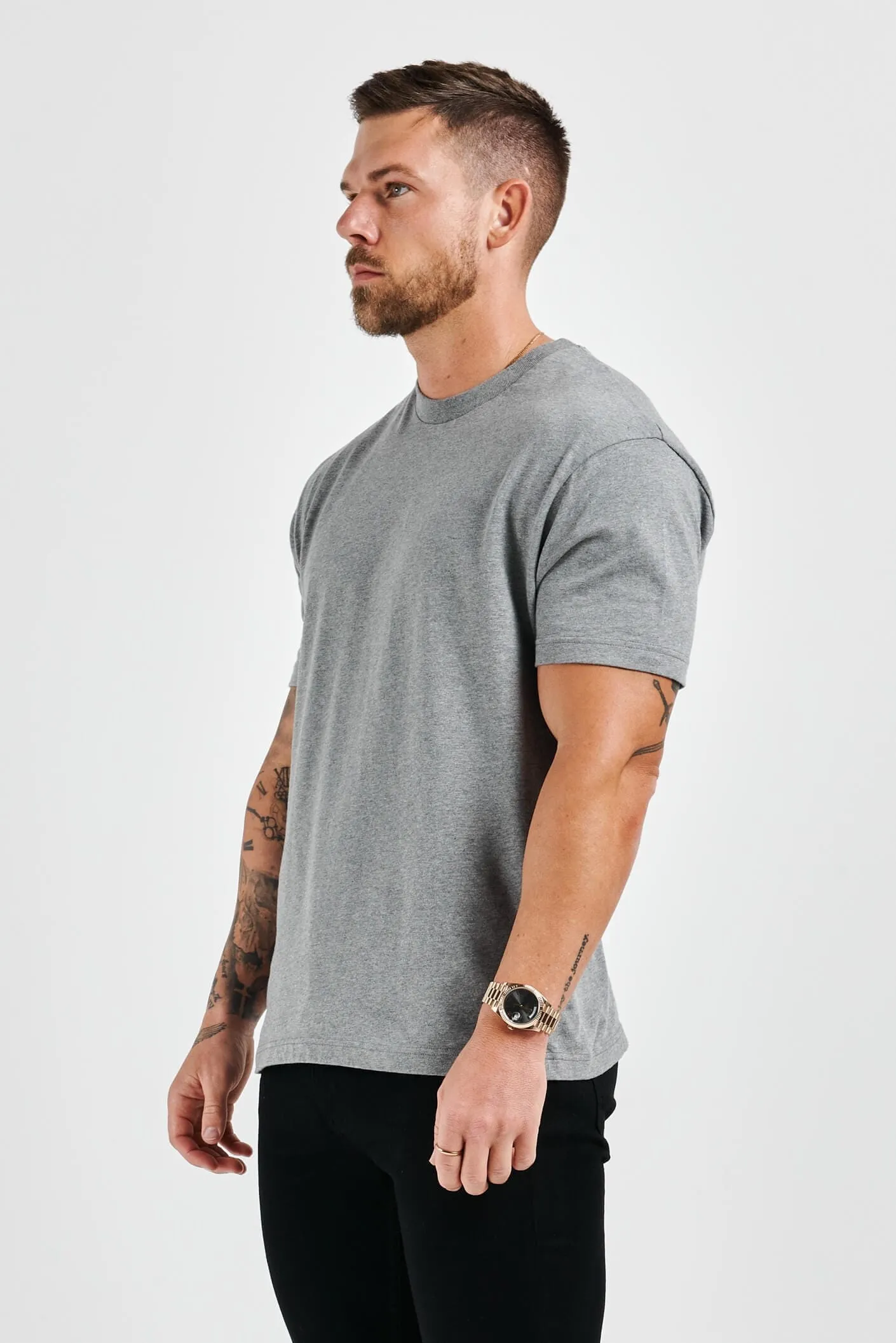 PREMIUM BASICS T-SHIRT - DARK GREY MARL