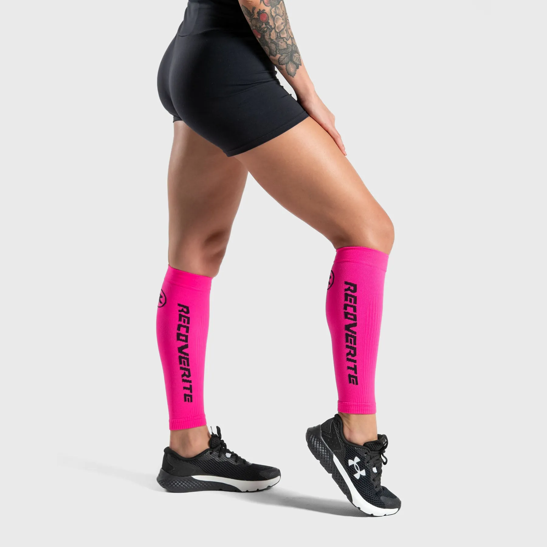 Recoverite - Pink Knit Calf Compression Sleeves