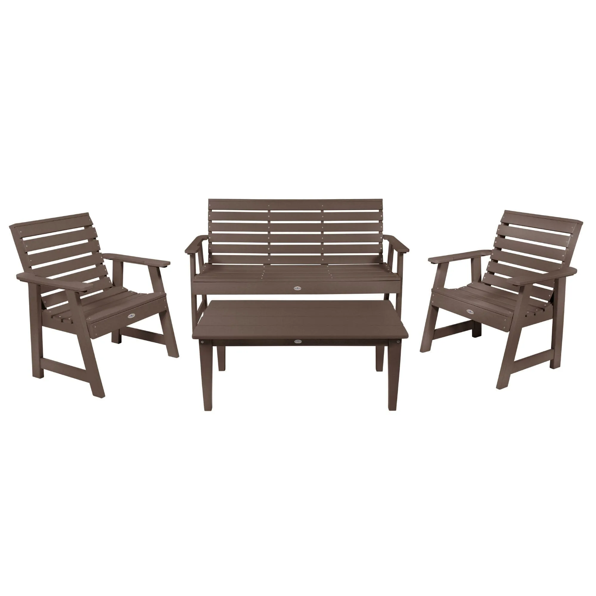 Riverside Garden Bench 5ft, 2 Garden Chairs and Conversation Table Set