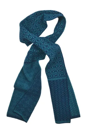 Rubislaw Reversible Fair isle scarf - Marine