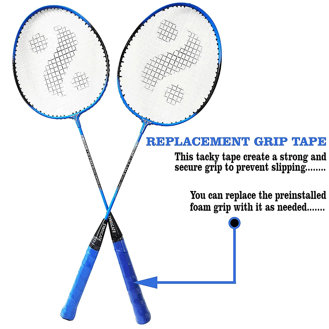 Synco Aluminum Blend Badminton-Racket, Set of 2 with Two Shuttles, with Full-Cover (Assorted)