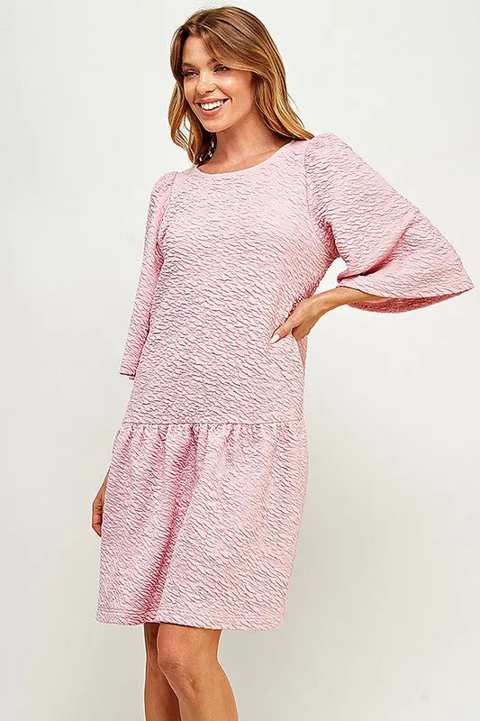 TEXTURED PINK PARTY DRESS