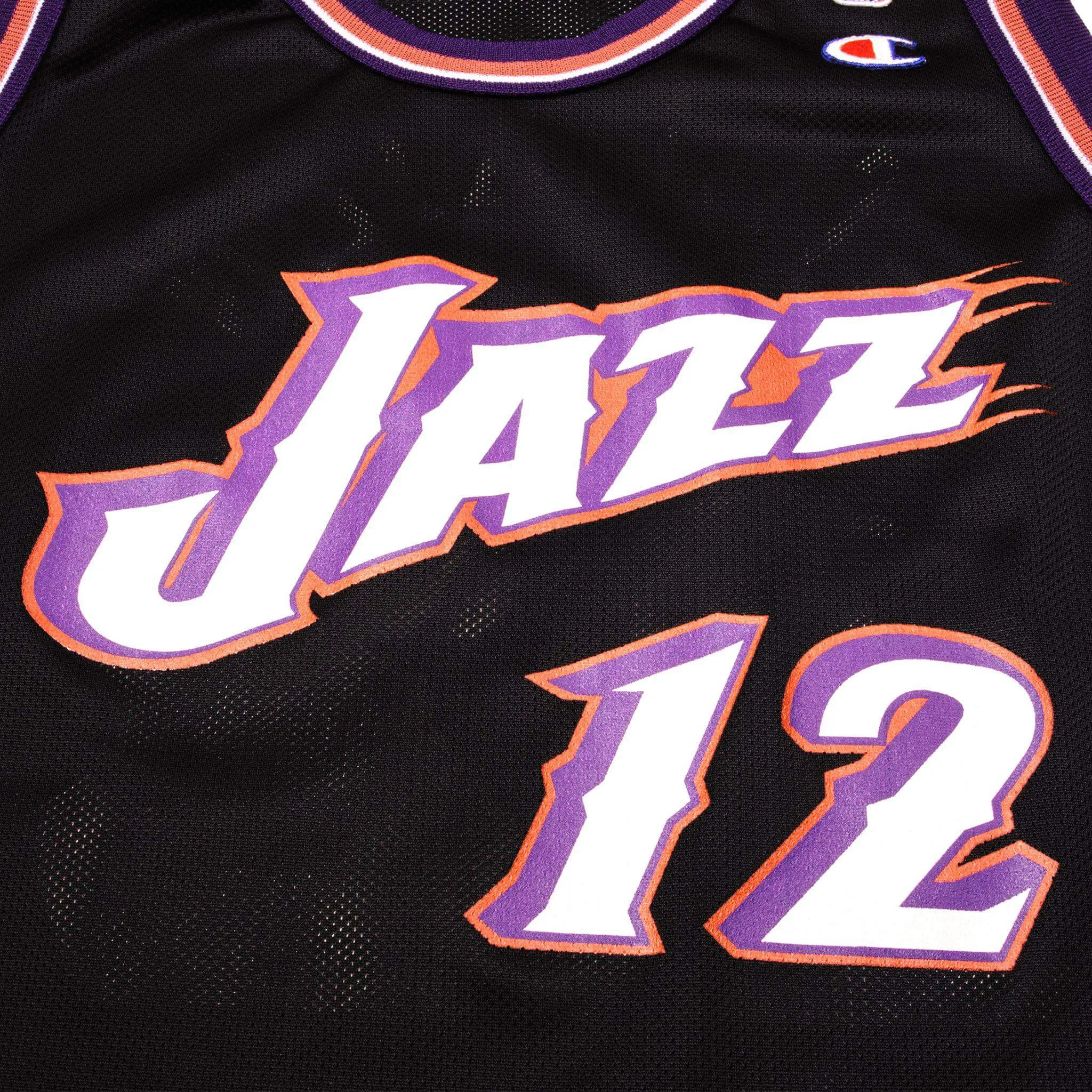 VINTAGE CHAMPION NBA UTAH JAZZ STOCKTON #12 JERSEY 1990s SIZE 48