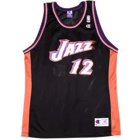 VINTAGE CHAMPION NBA UTAH JAZZ STOCKTON #12 JERSEY 1990s SIZE 48