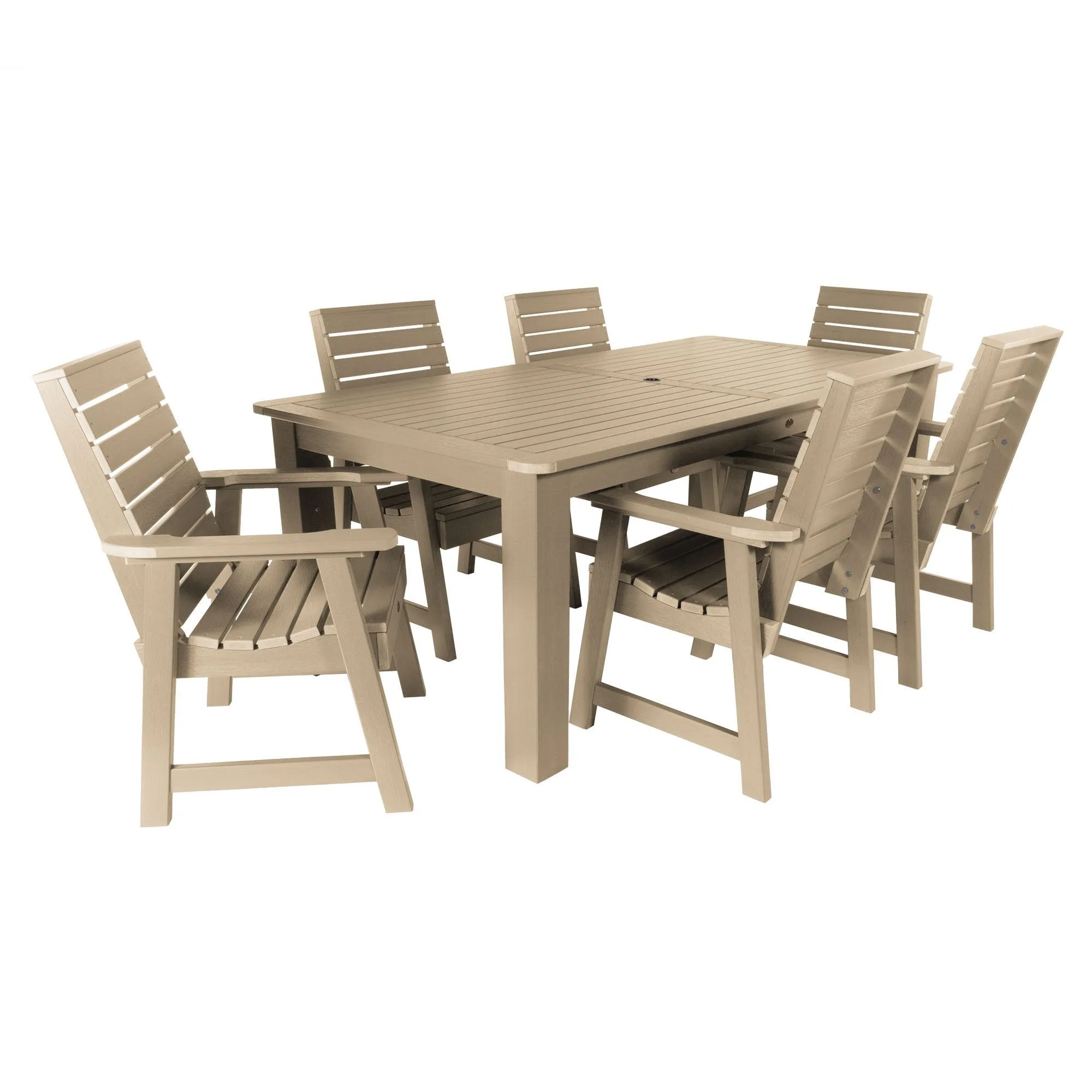 Weatherly 7pc Outdoor Dining Set 42” x 84” - Dining Height