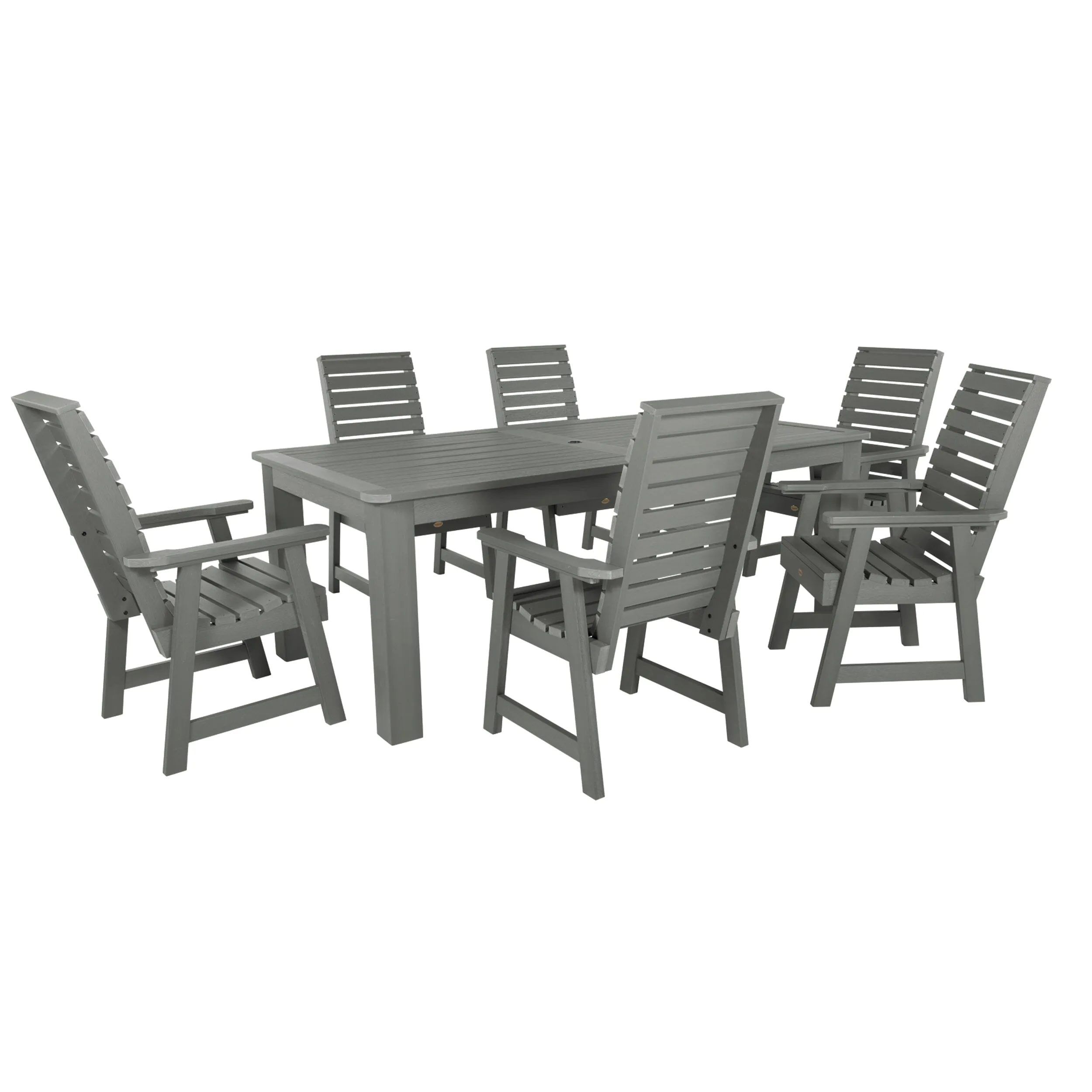 Weatherly 7pc Outdoor Dining Set 42” x 84” - Dining Height