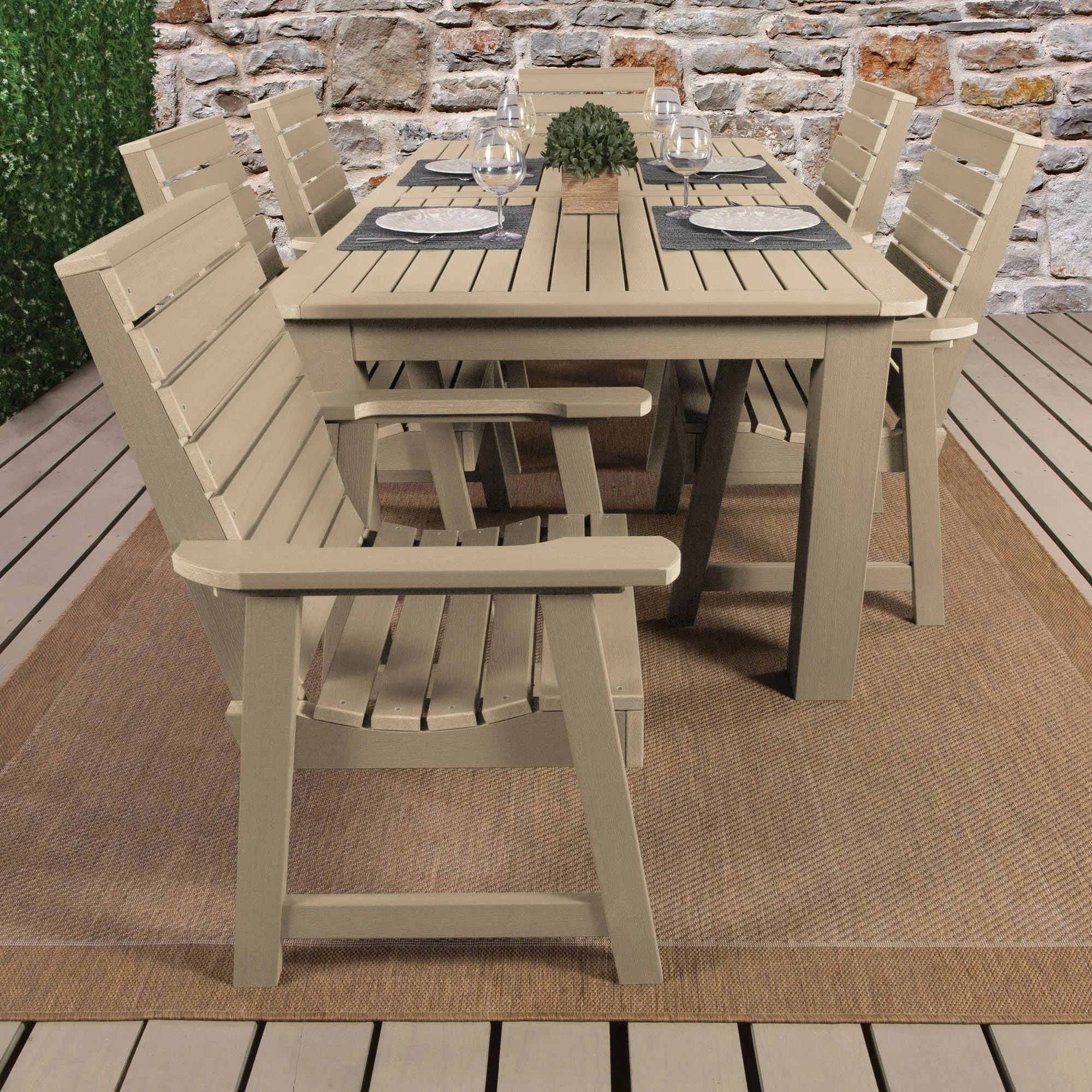 Weatherly 7pc Outdoor Dining Set 42” x 84” - Dining Height