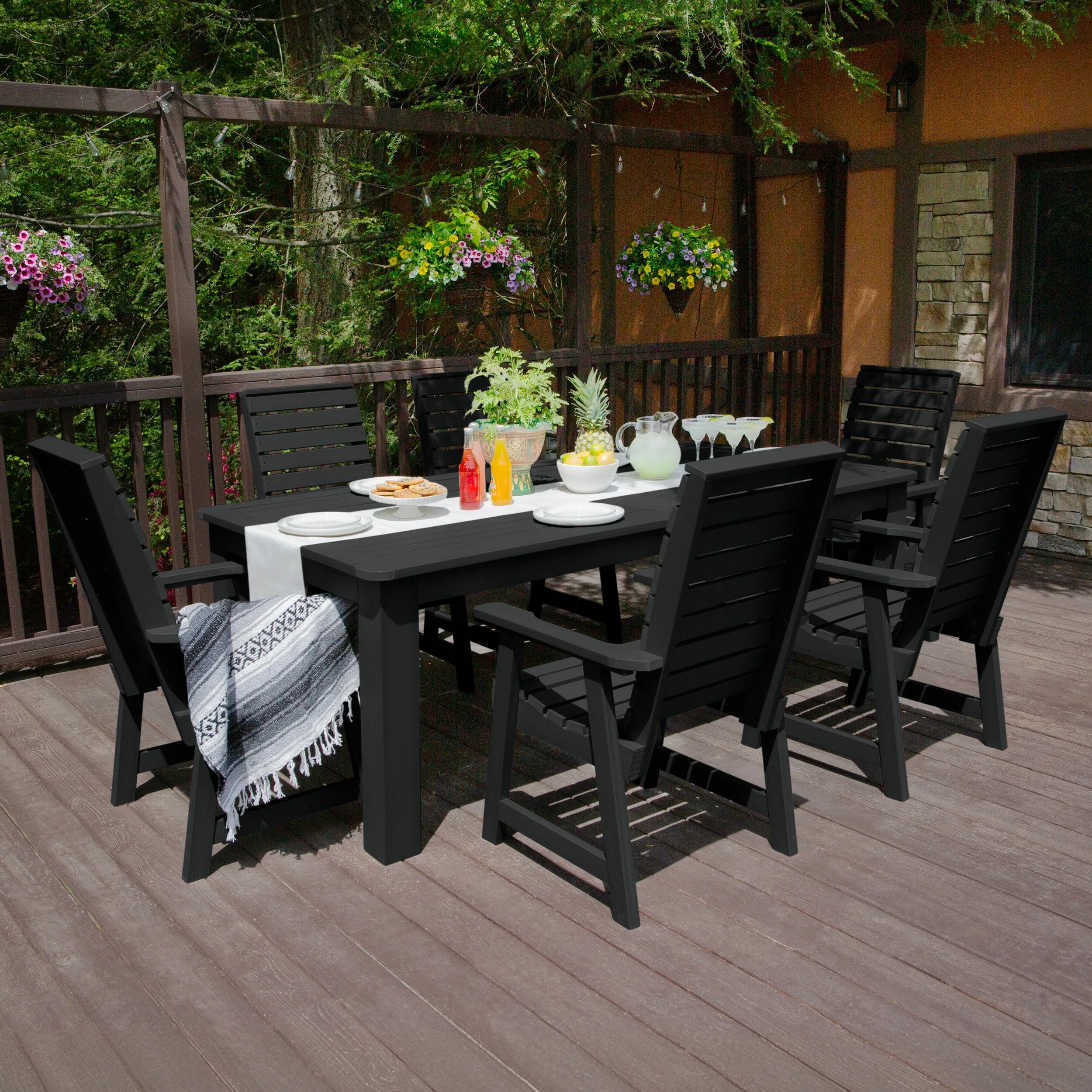 Weatherly 7pc Outdoor Dining Set 42” x 84” - Dining Height