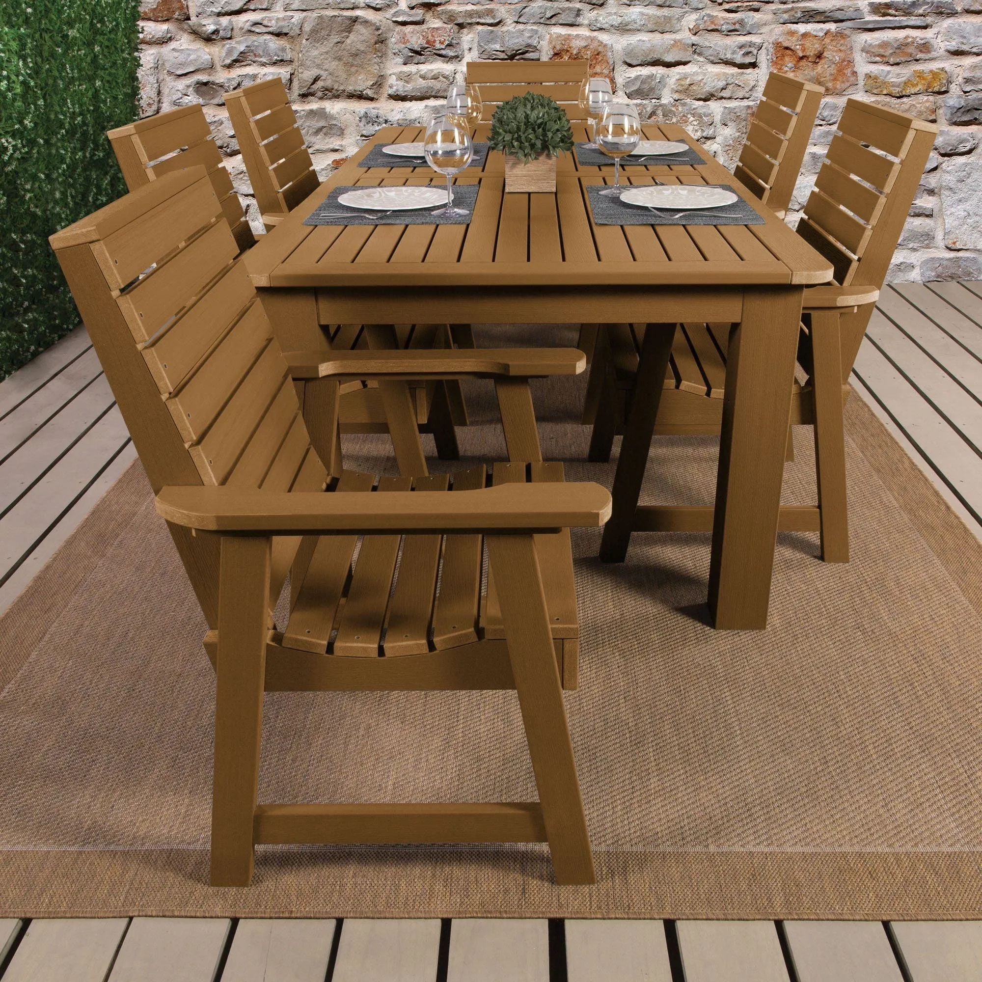 Weatherly 7pc Outdoor Dining Set 42” x 84” - Dining Height