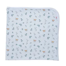 woodsy tale modal soothing swaddle blanket | blue