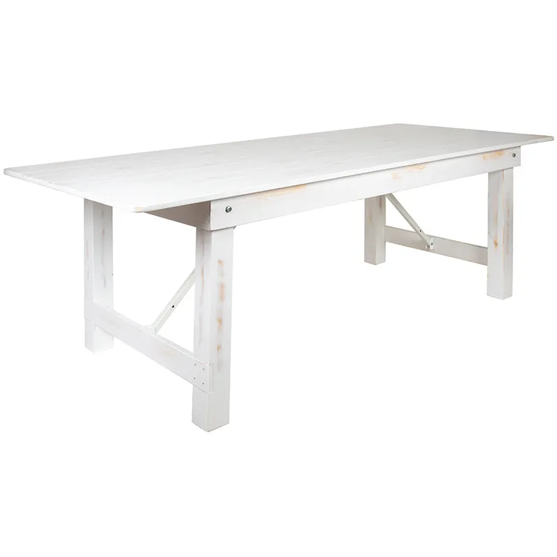 Worn White Heirloom Farm Table With Benches 2 Sizes