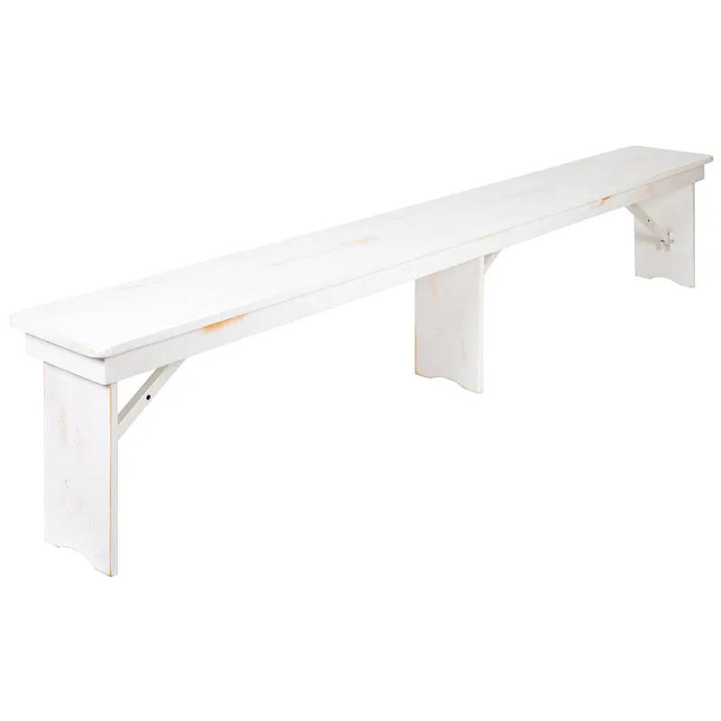 Worn White Heirloom Farm Table With Benches 2 Sizes