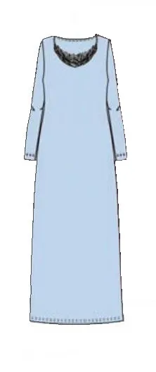 Zelda Full Length Long Sleeve Nightdress (in stock, 3 day delivery)